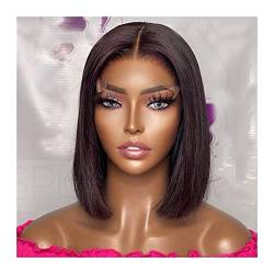 Wigs Brazilian Straight Hair 13X1 4X1 T Part Bob Lace Front Human Hair Wigs for Women Short Bob Transparent Lace Human Hair Wig Wig (Color : 13X1 T Part Lace, Stretched Length : 16inch (40cm)) von Generic