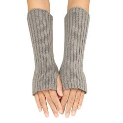 Winter Gestrickte Handschuhe für Damen Lang Handwärmer Stulpen Fingerlose Armstulpen Warm Strick Handschuhe Armwärmer Stulpen für Damen Pluswärmer Fingerlose Halbfinger Handschuhe (GY1, One Size) von Generic