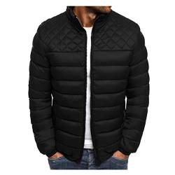 Winterjacke Herren Warm Gefüttert Übergangsjacke Leicht Steppjacke Sportlich Lange ärmel Jacke Stepp Schwarz Ohne Kapuze Gepolstert Outdoorjacke Fahrradjacke Daunenjacke Trainingsjacke für Männer von Generic