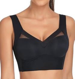 Wmbra BH Original, Comfy Haltungskorrektur BH, Eleganz Unsichtbare Unterstützung Null Gefühl Bügellos Push-Up BH (DE/NL/SE/PL, Alphanumerisch, 3XL, Regular, Regular, Black) von Generic