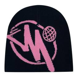 Y2k Beanie, Beanies mit Buchstabendruck Mütze Herren Damen Teenager Y2k Cap Mütze Hip Hop Strickmützen Winter Knit Skater Beanie Baumwolle Spider Printed Y2k Beanie Cap Hat Harajuku Fashion von Generic