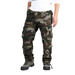 YIQIANYI Herren Camouflage Outdoor Freizeithose Mehrere Taschen Overalls Taschenhose Große Freizeithose Hose Hosen Herren Weite Stretch Hosen Weit Grau Hosen Weiter Schlag Hosen Sport Lang von Generic