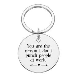 You are the reason I don't punch people at work keychain, friend gift, co-worker gift, different, Christmas, work wife, work friend, fun #K56, silver, medium von Generic