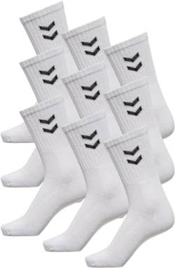 hummel Sportsocken unisex 80% Baumwolle 9 Paar - weich Socken für Turnschuhe in schwarz oder weiß - Sonderpreis 9 Paar (DE/NL/SE/PL, Numerisch, 36, 40, Regular, Regular, White) von Generic