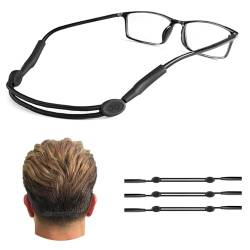 tenmetre 3 Stück Brillenband Verstellbarer Brillenhalter Sonnenbrillenband, No Tail Anti Rutsch Brillenriemen Brillen Halteseil Sport Brillenband für Männer Frauen (Schwarz) von Generic