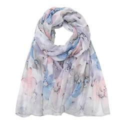 ünner, leichter und weicher Damen Halstuch Seidentuch Seidenschal Damen-Schal, bedruckter Schal, leichter Schal Scarves Schal Damen Stola Lang Frühjahr Halstücher Damen Dreiecksschal elegant von Generic