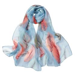 ünner, leichter und weicher Damen Halstuch Seidentuch Seidenschal Damen-Schal, bedruckter Schal, leichter Schal Scarves Schal Damen Stola Lang Frühjahr Halstücher Damen Dreiecksschal elegant von Generic