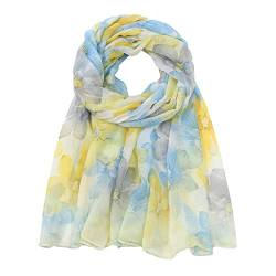 ünner, leichter und weicher Damen Halstuch Seidentuch Seidenschal Damen-Schal, bedruckter Schal, leichter Schal Scarves Schal Damen Stola Lang Frühjahr Halstücher Damen Dreiecksschal elegant von Generic