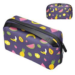 wasserdichte Make up Tasche, Make up Tasche, Reise Kosmetik Organizer für Frauen und Mädchen,Cartoon Banane Ananas Wassermelone Kiwi von Generic