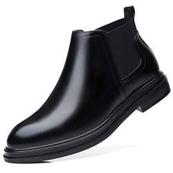 Generic11 Chelsea Stiefel für Männer Mode Atmungsaktive Lederstiefel Anti Slip Casual Slip-On Elastische Herbst Winter Ankle Boots von Generic11