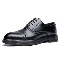 Herren Formelle Schuhe Patchwork Vintage Leichte Oxford Schuhe Büro Business Office Freizeit Low-Top Schnürung Einfarbige Lederschuhe von Generic11