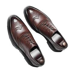 Herren Formale Schuhe Klassische Brogue Lace-Up Low-Cut Oxford Schuhe rutschfeste Einfarbige Atmungsaktive Lederschuhe für Party von Generic7