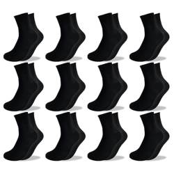 Genérico 12 Paar Socken für Herren und Damen, hochwertige Baumwolle, weich und bequem, Baumwollsocken für Herren und Damen, Schwarz , 40-46 von Genérico