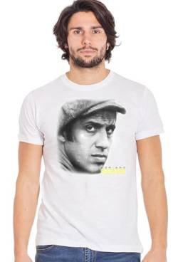 Generico Adriano Celentano The Legend Songwriter Italiano Art. 18-2 T-Shirt Urban Men Herren 100% Baumwolle Flamme BS, Weiß, Large von Generico