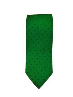 Generico Krawatte aus 100 % Seide, hergestellt in Italien, 8 cm, Farbe Grün mit blauen Punkten, italienischer Stoff – Schneiderei, grün, Uomo, Taglia unica von Generico