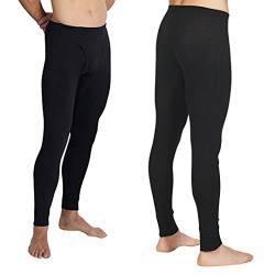 Grattitude® - Set 2 Stück - Thermo-Leggings für Herren - Herren - Leggings aus Baumwolle - Leggings für Herren und Winter - Thermounterwäsche, Schwarz , XXL von Generico