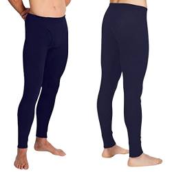 Grattitude® - Set 2 Stück - Thermo-Leggings für Herren - Herren - Leggings aus Baumwolle - Leggings für Herren und Winter - Thermounterwäsche, blau, XL von Generico