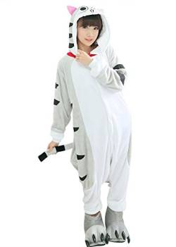 Kigurumi Schlafanzug für Karneval, Halloween, Party, Cosplay, Einteiler, aus Flanell, weich und bequem, Grau M von Generico