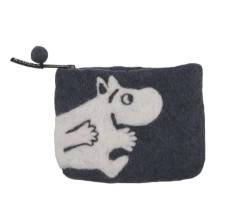 Klippan Filztasche 100% Hand Felted Wool Felt Purse, 14 x 10 cm Moomin Grey von Generico