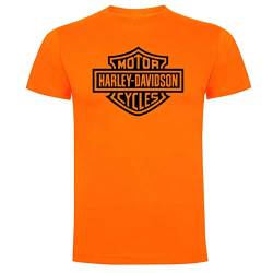 Orange Harley Davidson Logo Herren 100% Baumwolle, orange, L von Genérico