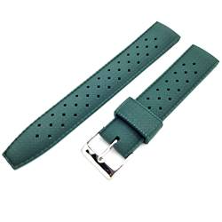 TROPIC ONE MORE STRAP Armband Silver Schnalle für Diver Taucher Vintage Schwarz Blau Grün Braun 20 mm 22 mm kompatibel mit MOONSWATCH, 20mm von Generico