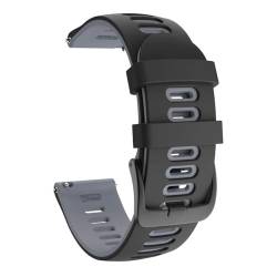 WBLACKGREY20 Silikonarmband für Smartwatch - Ersatzarmband für Smartwatches und Sportuhren - Bandbreite 20 mm - WBLACKGREY20, schwarz mit grau von Genérico