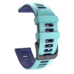 WMINTBLUE20 Silikonarmband für Smartwatch – Ersatzarmband für Smartwatches und Sportuhren – Bandbreite 20 mm, Minzgrün mit Dunkelblau von Genérico