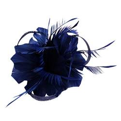 2024 – Blume für Cocktail, Damen, Kopfband, Fascinatoren, Hochzeit, Schal, Satin, Haar (Marineblau, Einheitsgröße) von Générique