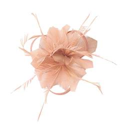 2024 – Blume für Cocktail, Damen, Kopfband, Hut, Fascinatoren, Hochzeit, Schal, Satin, Haar (Orange, Einheitsgröße) von Générique