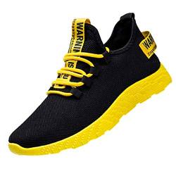 2024 – Freizeit Le Flying Tourist Sports Schuhe für Herren Schuhe neu gewebt Laufschuhe Turnschuhe für Herren Schuhe Chic Ferse Schwarz, gelb, 39 EU von Générique
