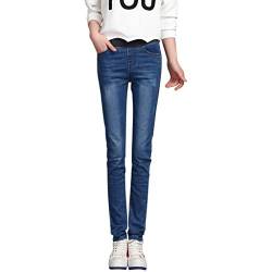 2024 Neue Fashion Plus Frauen Elastische Taille Casual Hohe Taille Hose Jeans Bleistift Loose Plus Größe Hose Hose Große Größe Jeans, hellblau, XXS von Générique