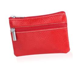 Geldbörse aus echtem Leder für Damen, Schwarz, Rot 3, handtaschen von Générique