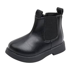 Générique 2024 - Kleinkind Mädchen Boots Little Kid Shoes Short Boots Girls School Schuhe Leder Mädchen Gelb Fußball Stiefel, Schwarz, 23 EU von Générique