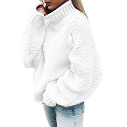 Générique 2024 New Christmas Shoulder Shoulder Women Solid Long Sleeve Pullover Casual Pullover Strickpullover Westen für Frauen, weiß, 36 von Générique