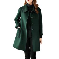 Générique Wollmantel für Damen, langärmlig, Knopf, Revers, lässig, warm, Cardigan, Winter, warm, langer Parka, Overcoat, warme Jacke, Damen, Winter, Ag., 46 von Générique