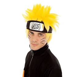 Naruto-Lizenz-Perücke Kostümzubehör für Erwachsene gelb-schwarz - Gelb von Generique -