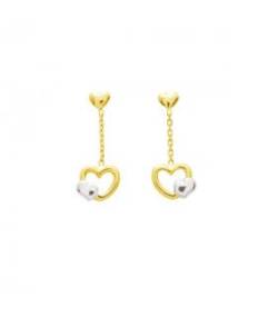 Ohrringe Gold Bicolor – Kardia – 9 Karat – Ohrringe aus zweifarbigem Gold – Kardia von Générique