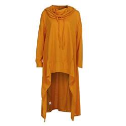 Sweatshirt mit Kapuze, unregelmäßig, robust, lange Bluse für Damen, Pyjama, Damen, T-Shirt, 2024, gelb, 52 von Générique