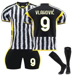 23/24 Juve Trikot Neue Saison Hause/Auswärts Fußball Trikots Shorts Socken Set für Kinder/Erwachsene, Juve Fussball Trikot Herren Jungen Trainingsanzug von Generisch