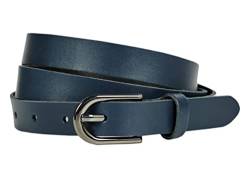 2cm Damen Gürtel aus Leder, Jeans Ledergürtel RDS-01 (Blau, 120 cm (Gesamtlänge 135 cm)) von Generisch