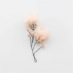 50 Stück handgefertigte Perlen Kristall Stoff Blume für DIY Haarschmuck Brosche Kleidung Dekoration Rosa von Generisch