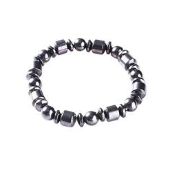 Armband Damen 8 mm rundes magnetisches schwarzes Eisensteinarmband für Damen und Herren Personalisierte Armbänder Für (Black, One Size) von Generisch