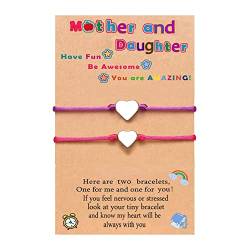 Armband Kamera Mutter-Tochter-Herz-Armband-Set mit 2 Jungen und Mädchen Herz-Armband Armbänder Gravur 2 (PP2, One Size) von Generisch