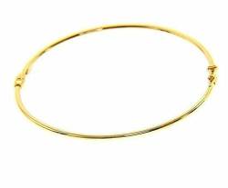 Armband aus 18 Karat Gelbgold, 750, starr, mit 2 mm Rohr, Durchmesser 6,3 cm, hergestellt in Italien., 6.3 cm, Gold, Ohne Stein von Generisch