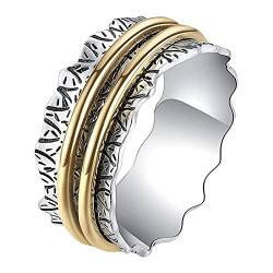 Ausgefallene Ringe Modeschmuck Kreative modische rotierende Dekompression schöne Schmuckringe Liebesringe Damenmode Stil Öffnung Verstellbarer Schmuck Eheringe Ringe (Yellow, 12) von Generisch