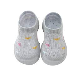 Baby Sneaker socken Baby Jungen Adventure-Socks Baby-Mädchen Socken Socke mit Gummisohle Baby Jungen Mädchen Socken Schuhe Kleinkind Atmungsaktives Mesh Die Bodensocken (Grey, 12-18 Months) von Generisch