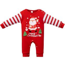 Baby Weihnachten Strampler | Jungen Mädchen | Langarm | 100% Baumwolle | Overall | Spielanzug | Einteiler | Spielanzug | Strampelanzug | Babykleidung | Spieler (62, Pattern 3) von Generisch