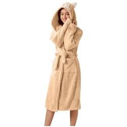 Bademantel Damen Baumwolle, Bademantel Damen S Herren Bademantel Baumwolle Bademantel Partnerlook Bademantel Sauna Damen Kuschel Bademantel Bademantel Fleece Bademantel Herren Flauschig Mit Kapuze von Generisch