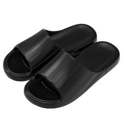 Badeschuhe Damen Slides Sandalen Hausschuhe Herren Unisex Sommer Garten Badelatschen Rutschfest Plattform Badeschlappen Slippers Sommer Slide Indoor/Outdoor (A-Black, 41) von Generisch