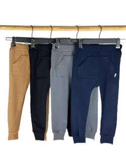 Baggy-Jogginghose für Jungen mit Kängurutasche in Navy Blue, SCHWARZ, KARAMEL und Stein. (DE/NL/SE/PL, Numerisch, 110, 116, Slim, 1, Navy Blue) von Generisch